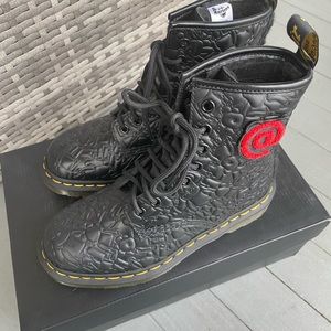 DR. MARTENS X BE@RBRICK COLLAB 1460 8-EYE BLACK BOOTS *BRAND NEW*